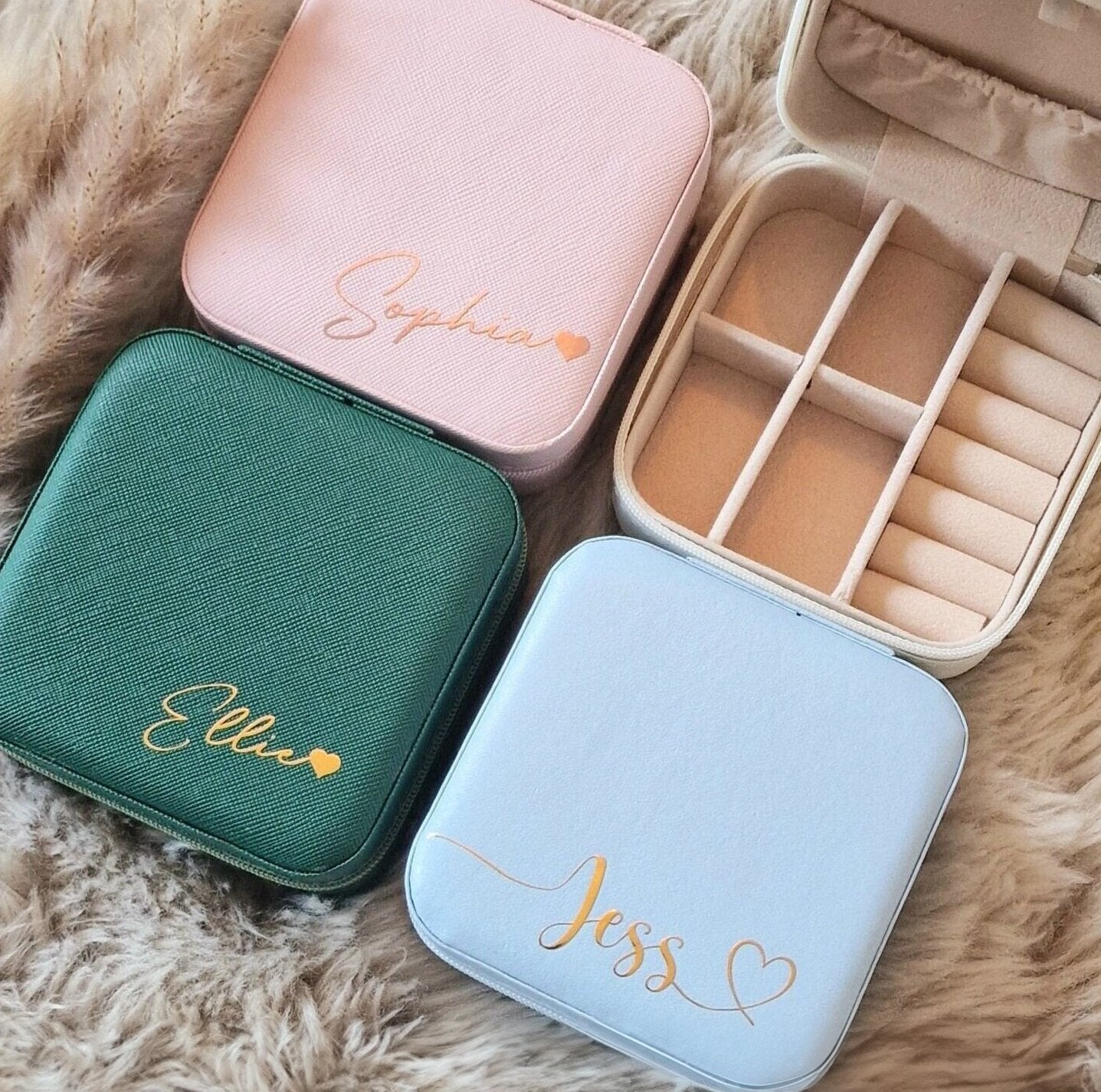 Compact custom ring box for travel and everyday jewelry storage.