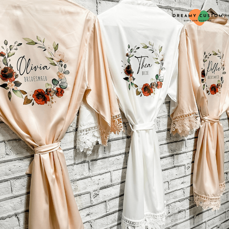 Brida Robe Custom Bride Robe – Personalized Bridal Robes with Pearl Details for ...