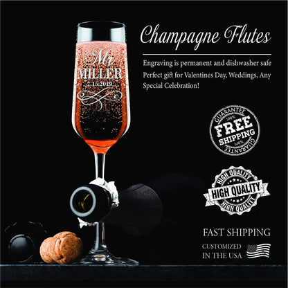 Custom Champagne Flutes - Dreamy Custom