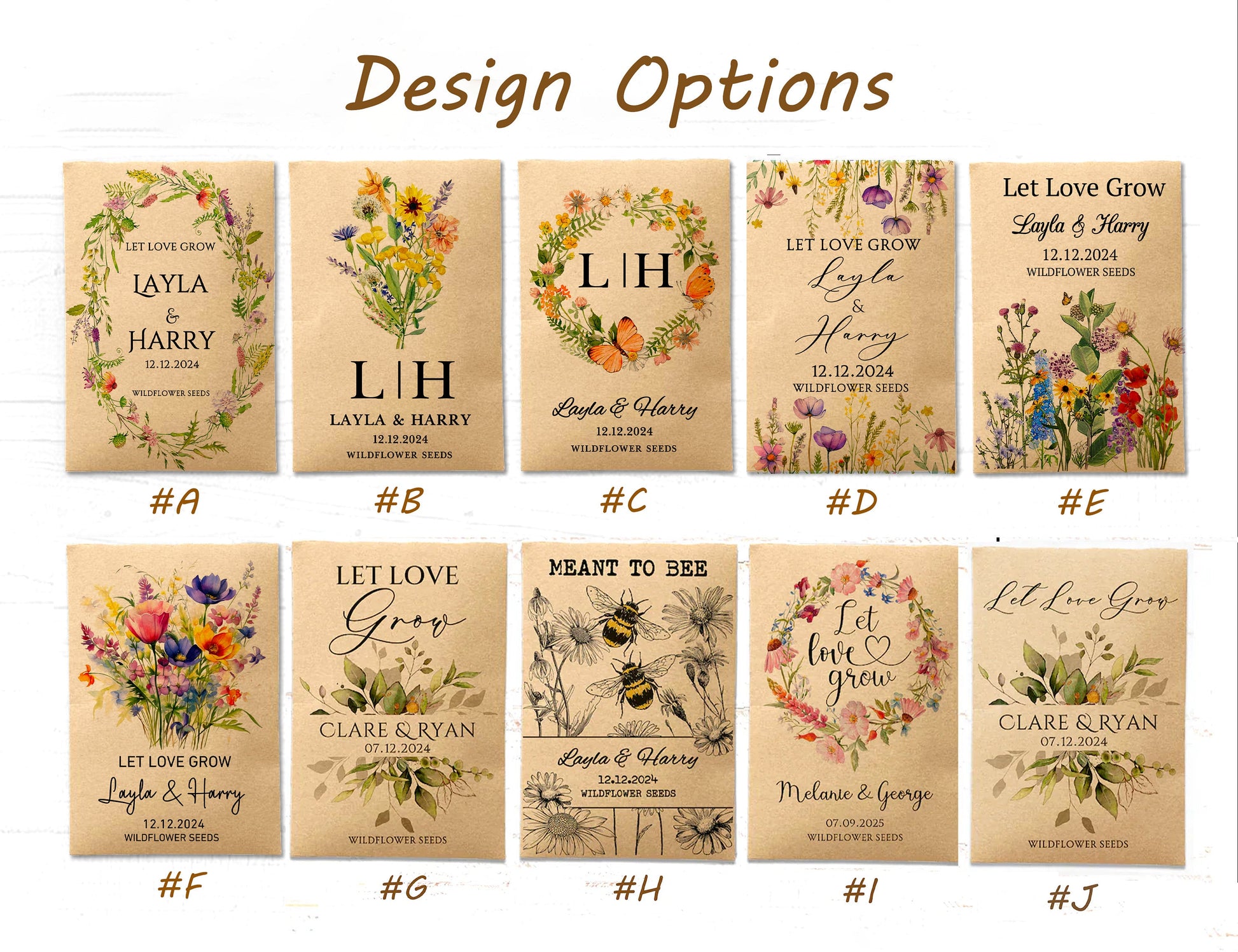 free wildflower seed packets Personalized Seed Packet Wedding Favors