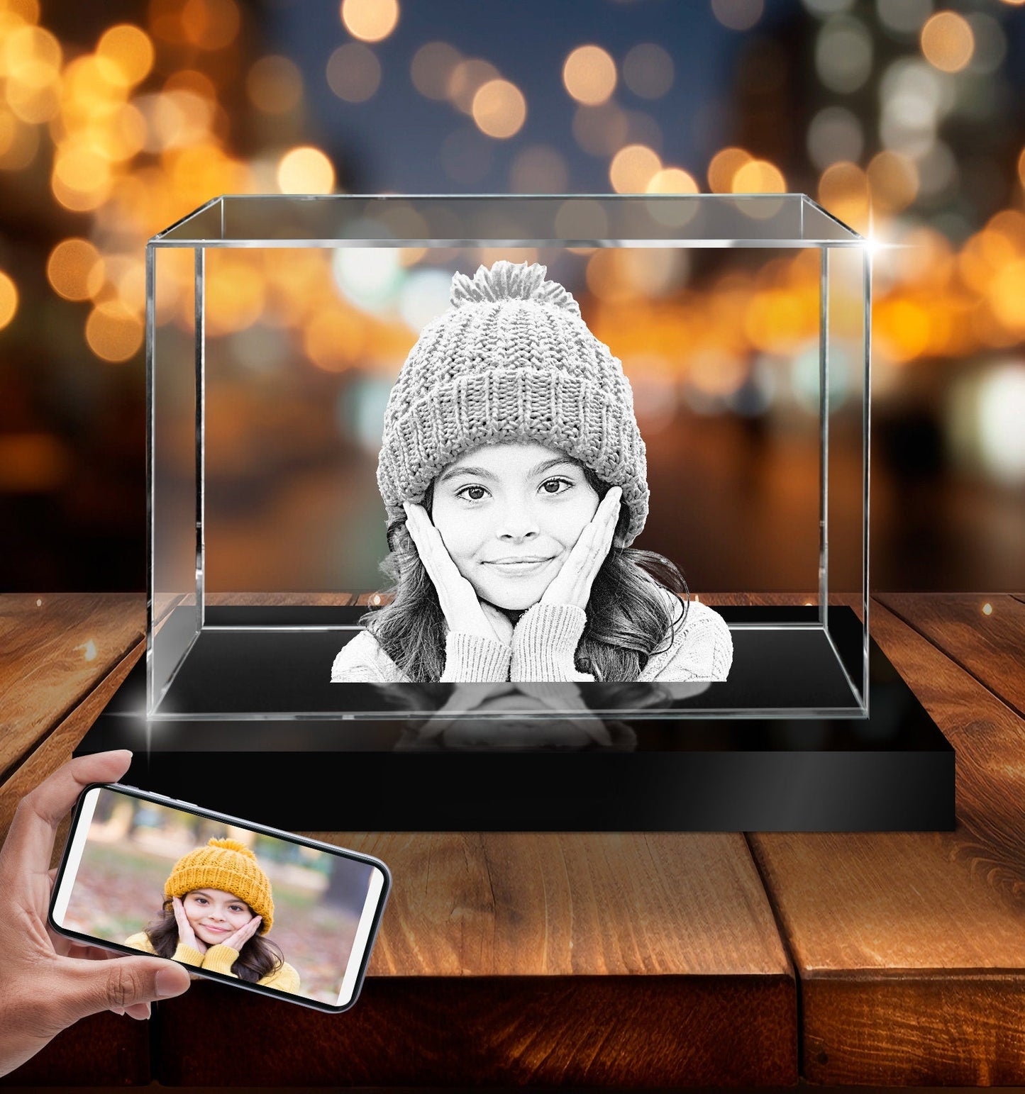 Personalized 3D Crystal Photo Landscape