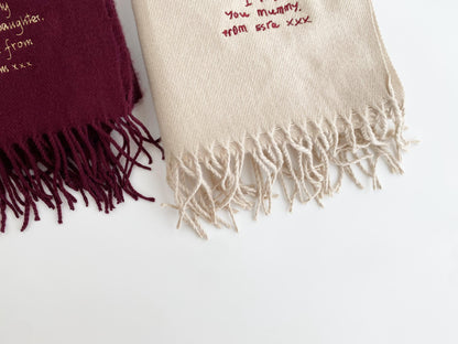 Personalized Embroidered Handwriting Scarf - Dreamy Custom