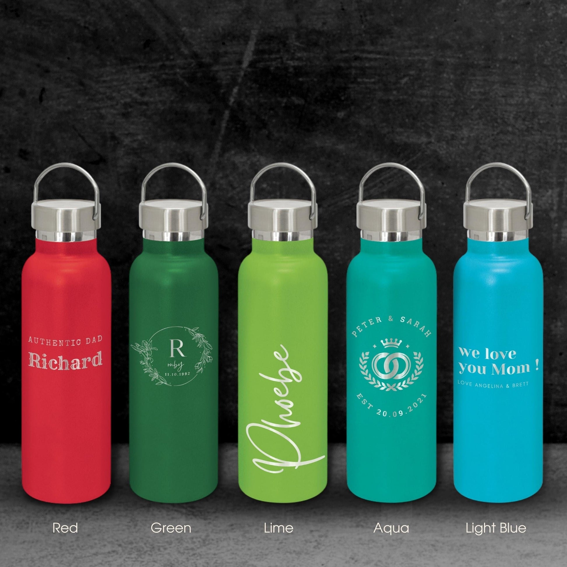 Personalized Engraved Stainless Steel Water Bottle - Dreamy Custom