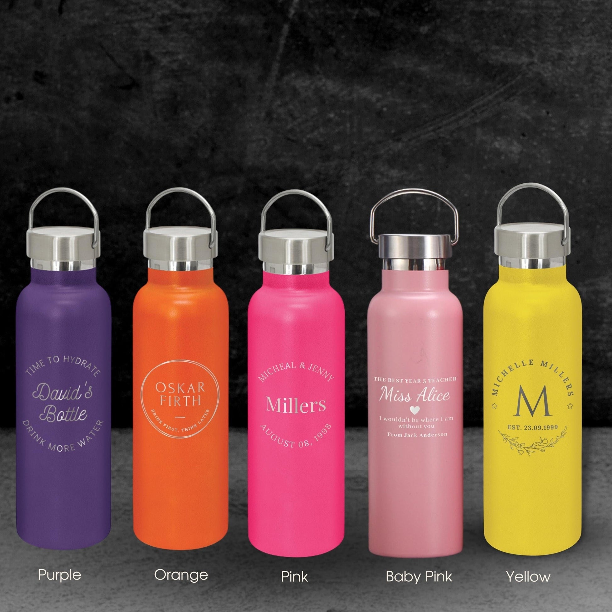 Personalized Engraved Stainless Steel Water Bottle - Dreamy Custom