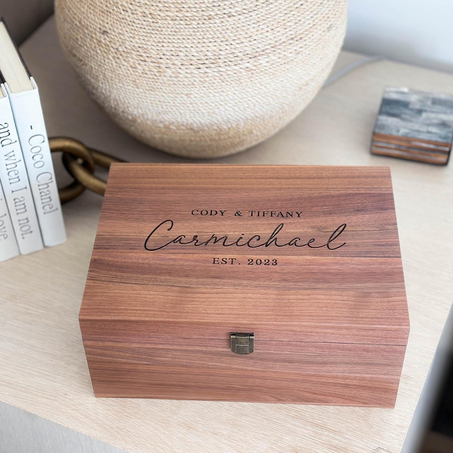 Personalized Engraved Walnut Keepsake Box - Dreamy Custom