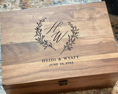 Personalized Engraved Walnut Keepsake Box - Dreamy Custom