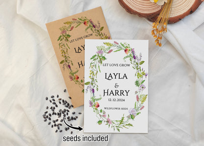 Personalized Wildflower Seed Packet Wedding Favors - Dreamy Custom