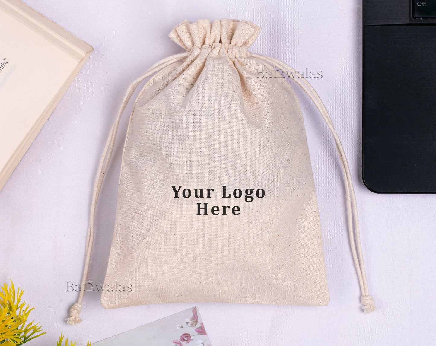 Personized Organic Cotton Drawstring Bag * 100 - Dreamy Custom