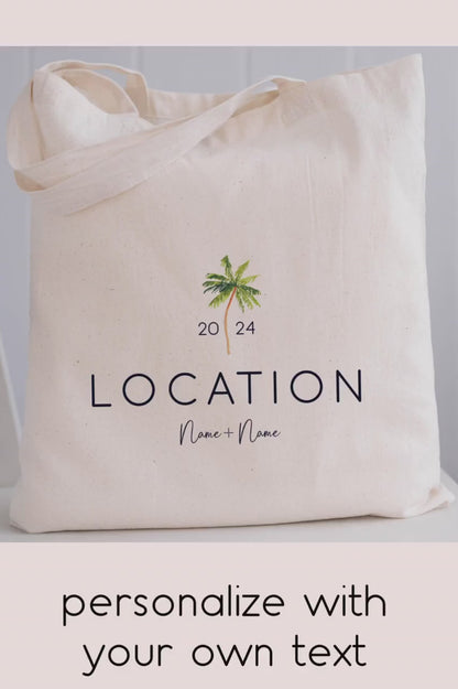 Palm Tree Wedding Tote Bags