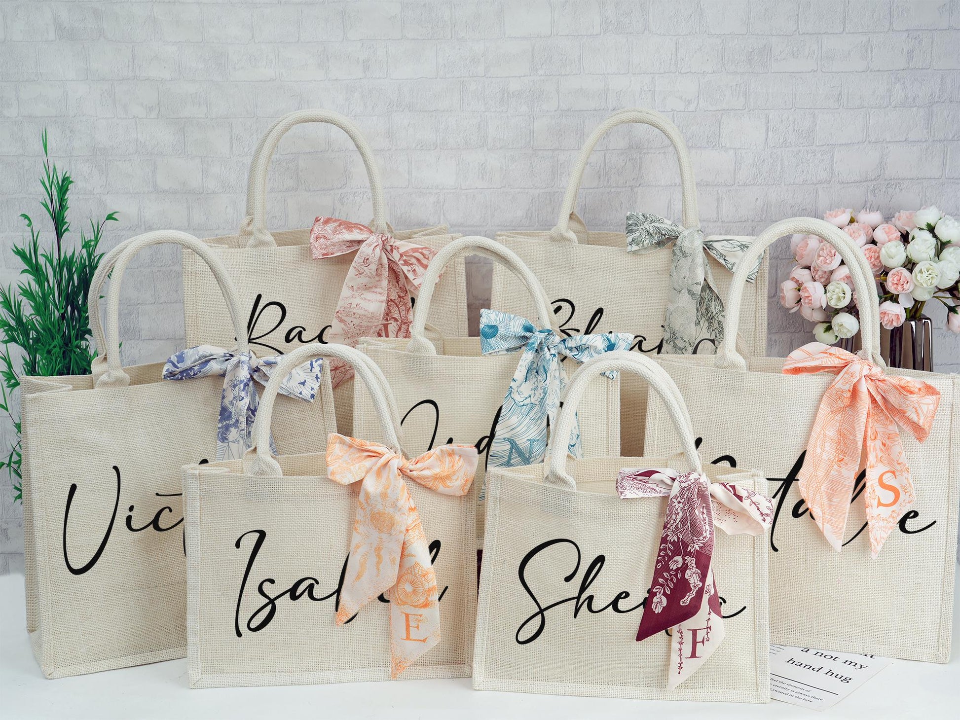 Custom Burlap Tote Bags – Personalized Bridesmaid Gift