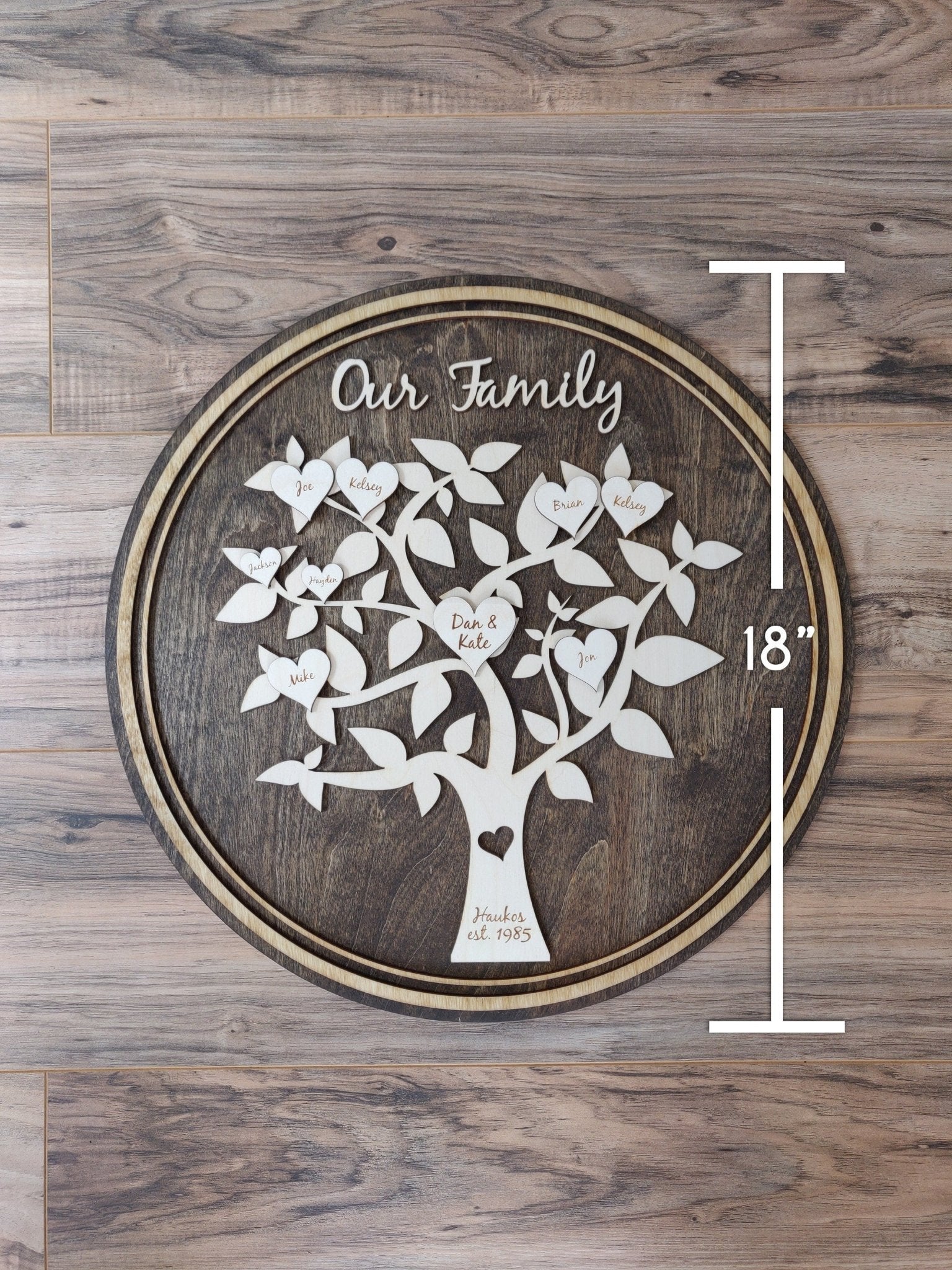 Wooden Family Tree | Personalized Family Tree Portrait – Dreamy Custom