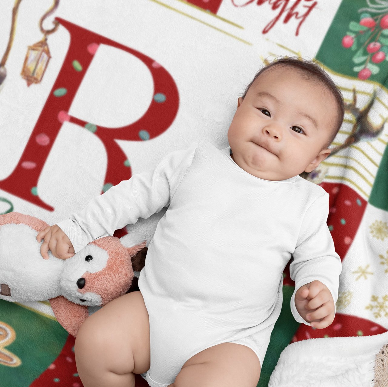 Christmas Monogrammed Throw