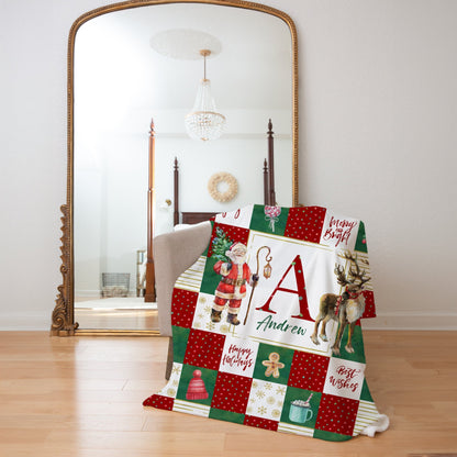 Christmas Monogrammed Throw