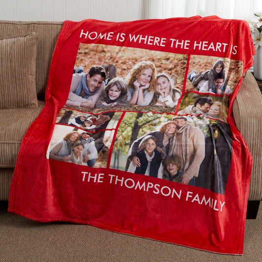 Custom Fleece Photo Blanket with Personalized Message