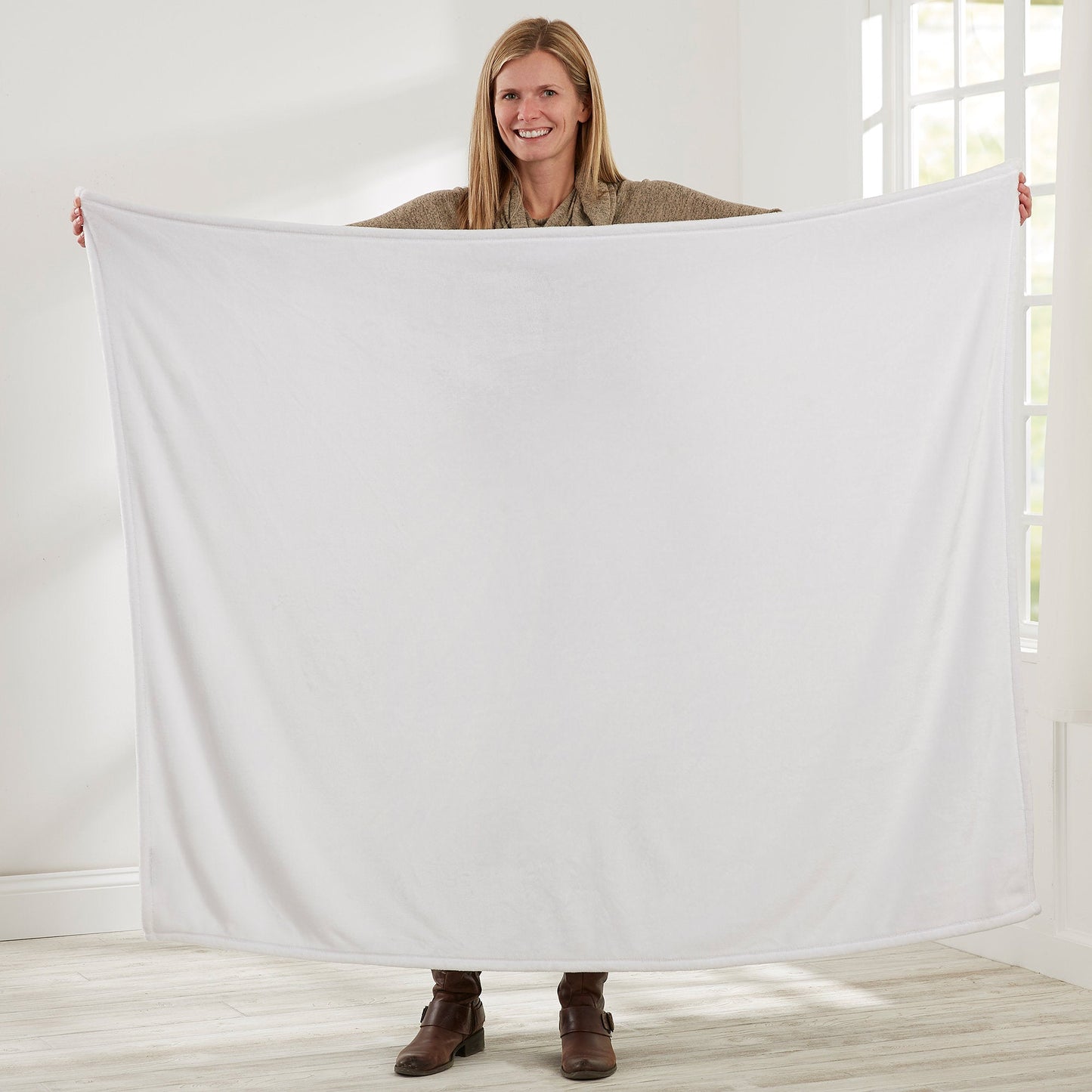 Custom Fleece Photo Blanket with Personalized Message