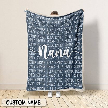 Couverture Nana personnalisée avec noms de petits-enfants 