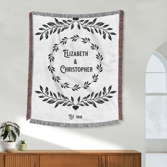 Personalized Woven Wedding Blanket