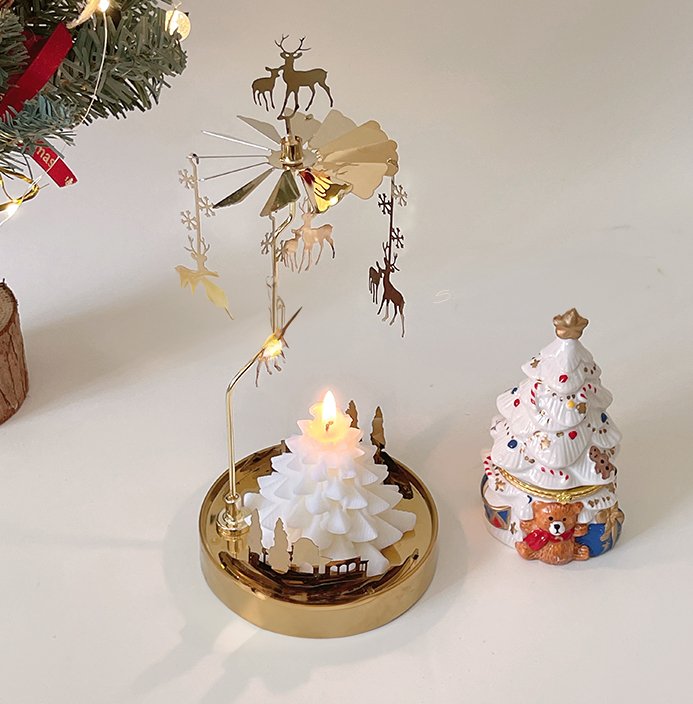 Bear and Christmas Tree Candle