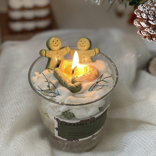 Christmas Gingerbread Man Styled Candle
