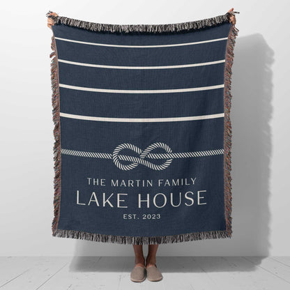 Custom Nautical Woven Throw Blanket