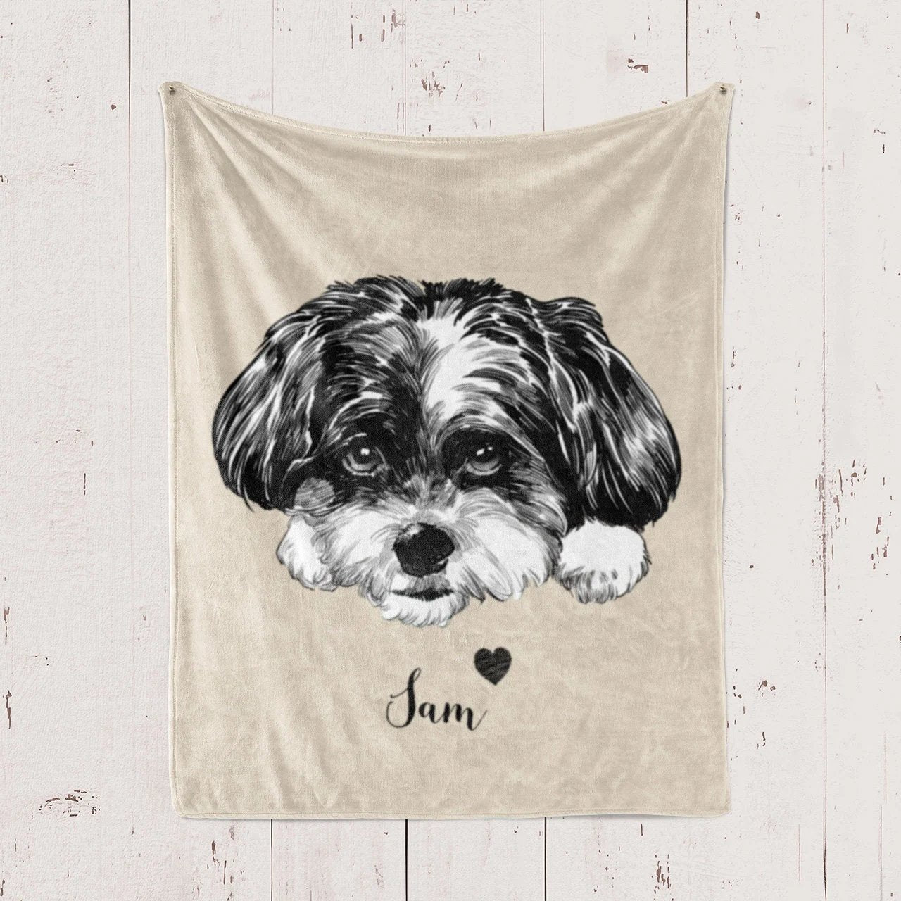 Custom Photo Fleece Blanket - Pet Design