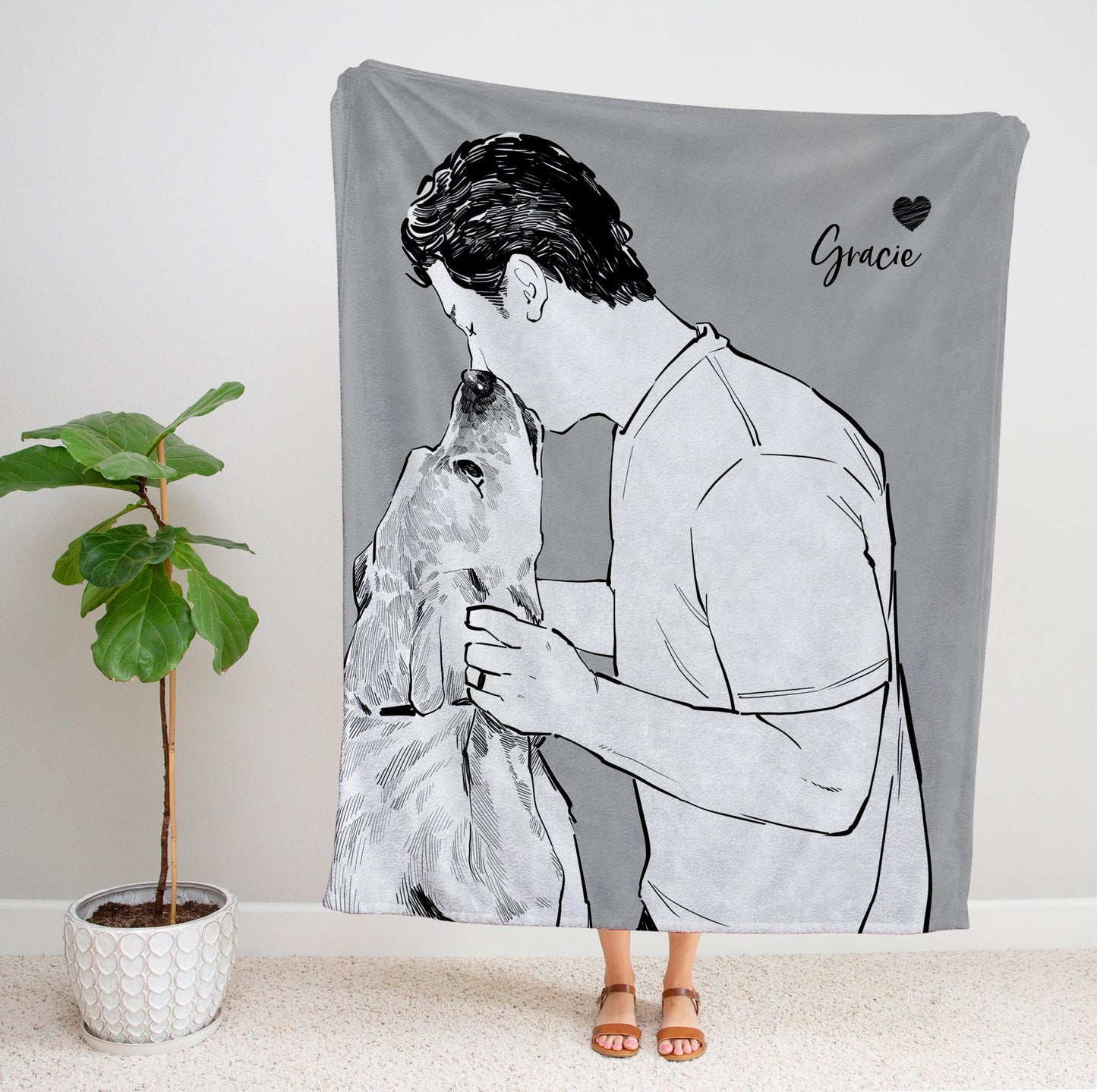 Custom Photo Fleece Blanket - Pet Design