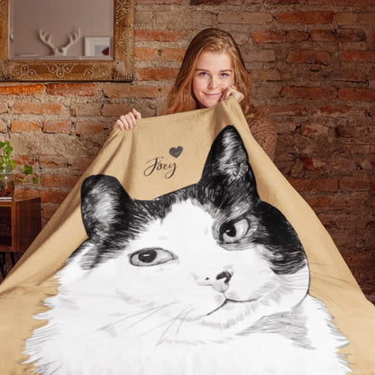 Custom Photo Fleece Blanket - Pet Design