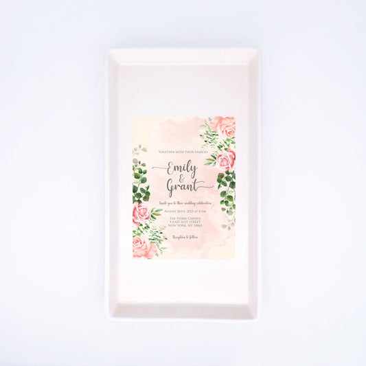 Personalized dessert tray with floral design – perfect for weddings