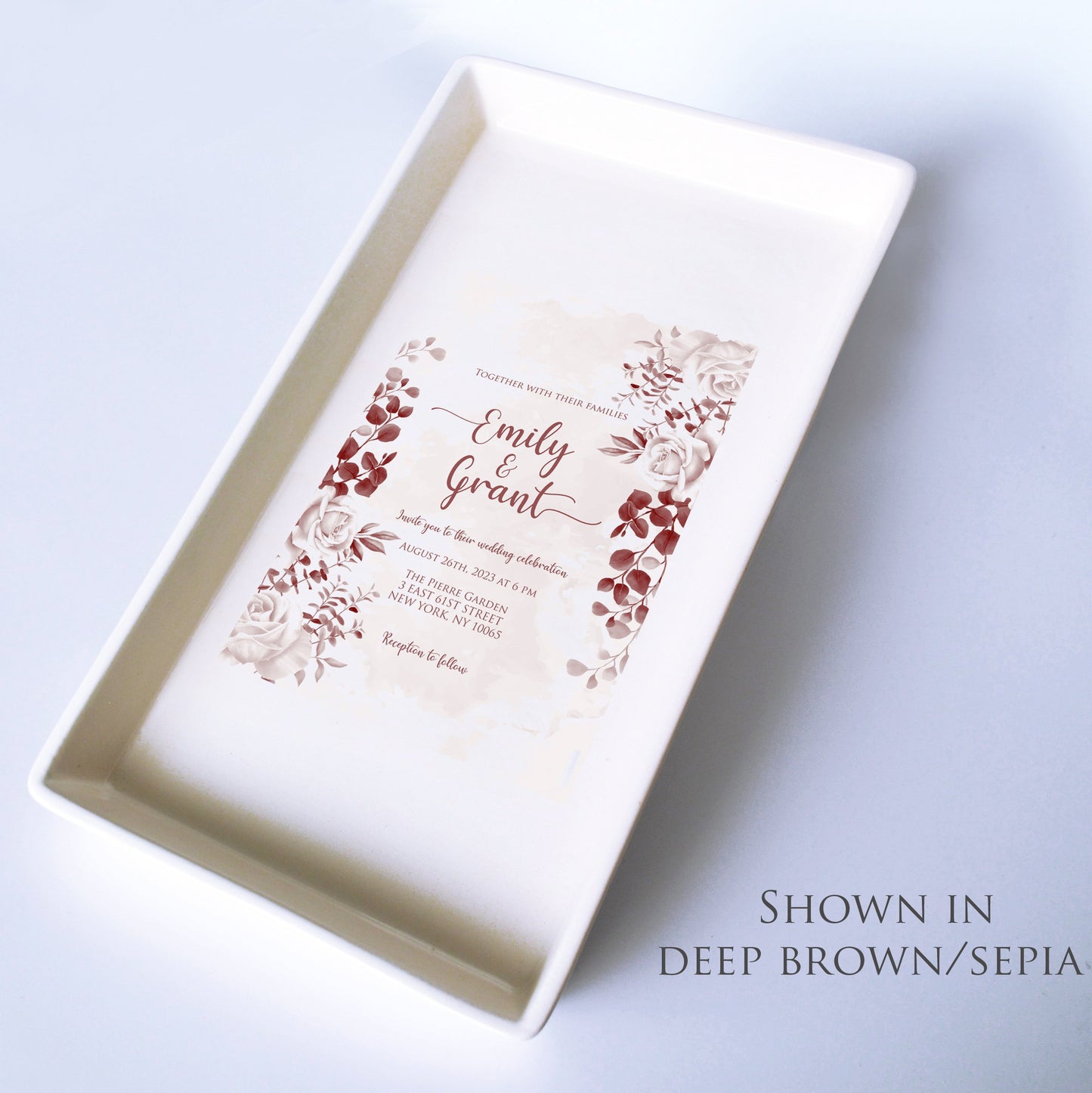 custom-wedding-deep-brown-flower-tray