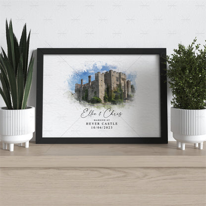 Custom Wedding Venue Watercolour Art