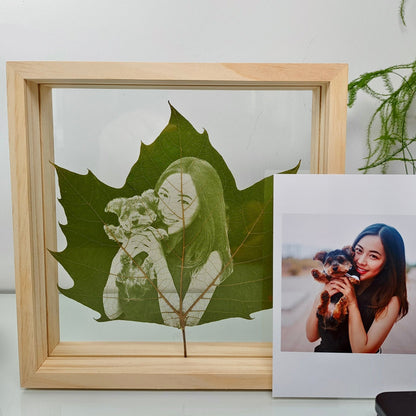Customized Leaf Engraving Photo Frame