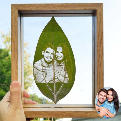 Customized Leaf Engraving Photo Frame