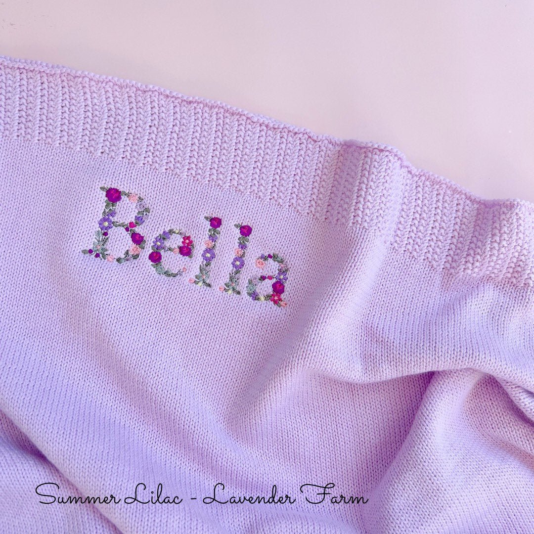 Unique Personalized Organic Cotton Baby Blanket Perfect Gift for