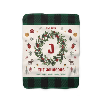 Personalized Family Holiday Sherpa Blanket