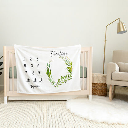 Personalized Tropical Baby Milestone Blanket