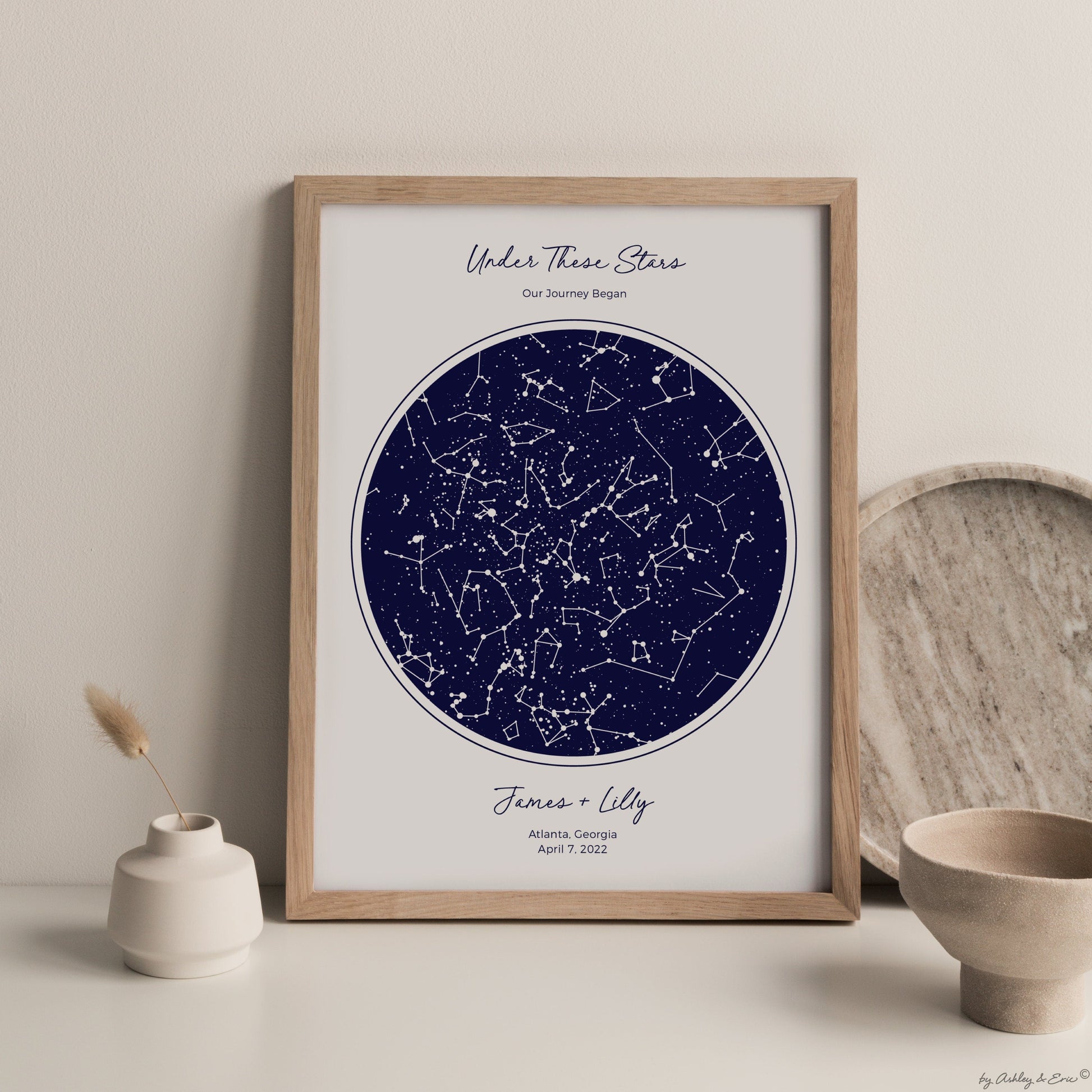 personalized-wedding-blue-star-map-nature-frame