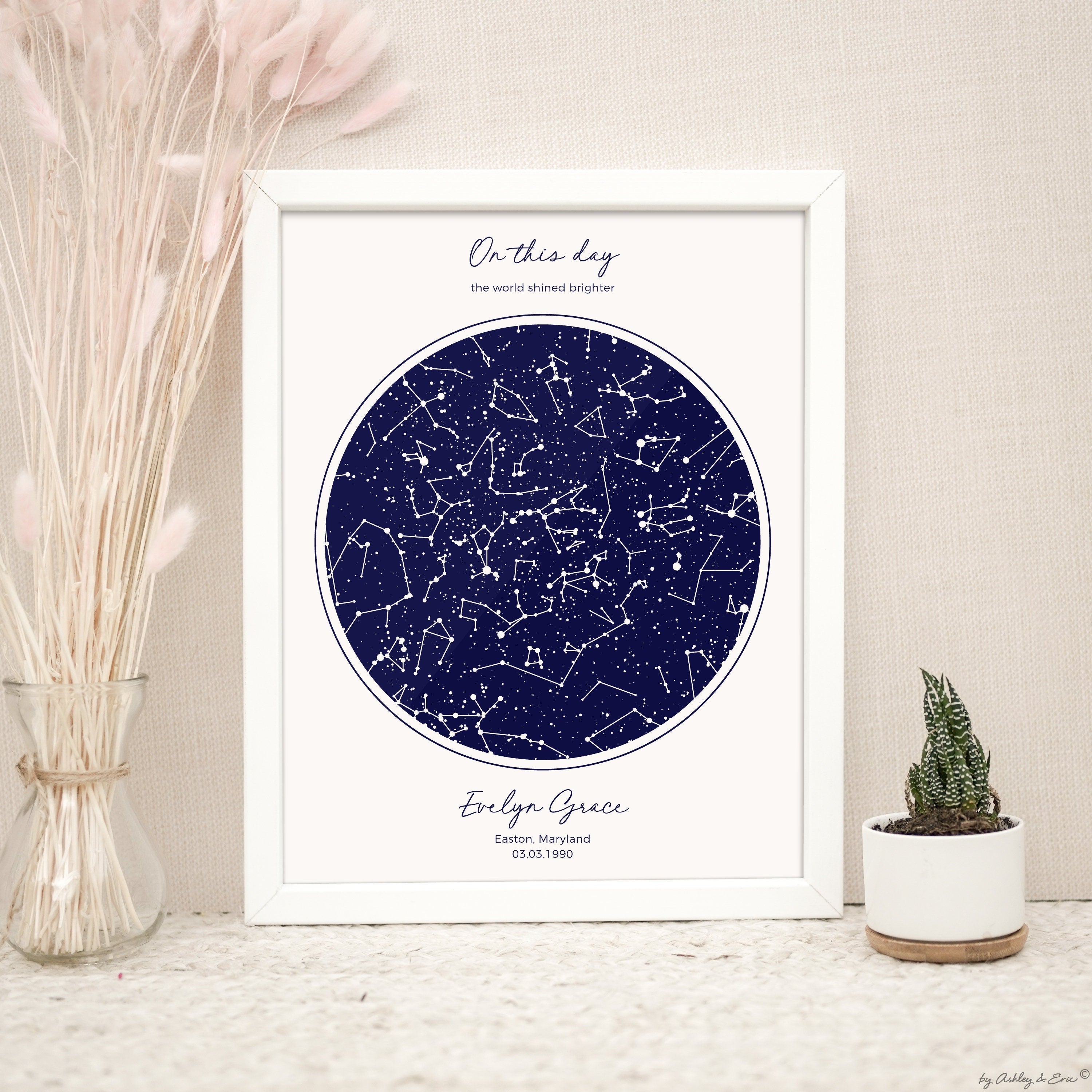 Custom Star Map Print Unique - Personalized Wedding Star Map 727502 